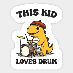 This Kis Loves Drum Sticker